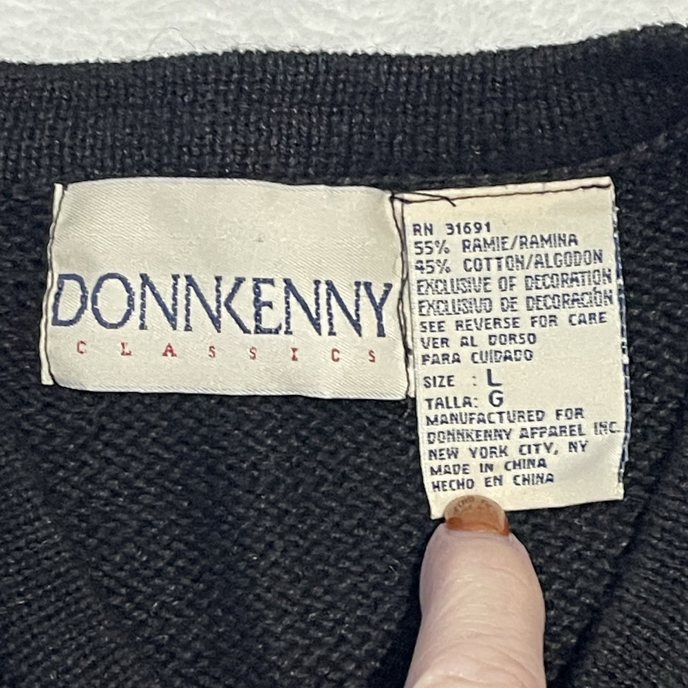 Vtg Donnkenny Embroidered Button Vest Sweater Womens L Beads Pockets Party Y2K - Picture 8 of 11